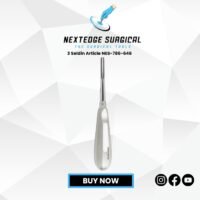 3 Seldin dental elevator NES-786-646 stainless steel instrument for tooth extraction and oral surgery.