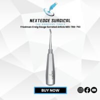 Friedman Craig Gouge Serrated NES-786-753 stainless steel dental instrument for precise tooth and root elevation.
