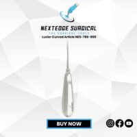 Luxier Curved NES-786-800 stainless steel dental instrument with curved design for tooth and root elevation.