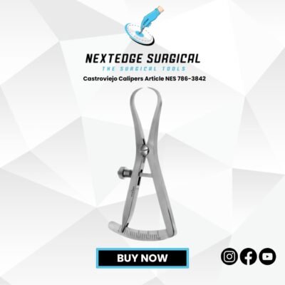 NES-786-3842 Castroviejo Calipers dental instrument for precise measurements in microsurgery and dental procedures.