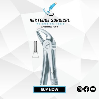 "Article NEC-004 stainless steel dental instrument for professional clinical and surgical use."