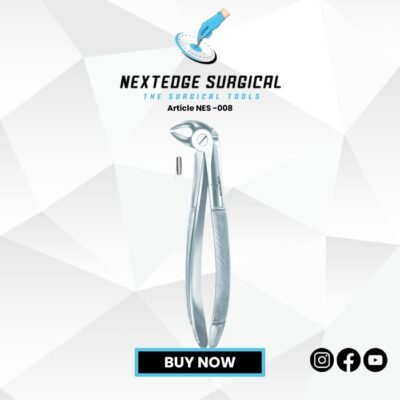 "Article NES-008 stainless steel dental instrument for professional clinical and surgical use."