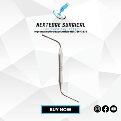 Implant Depth Gauge dental surgical measuring instrument, Article NES-786-3835, precision tool for implant site depth measurement.