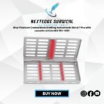 Blue Titanium Coated Bone Grafting Instruments Set of 7 Pcs with cassette Article NES 786-4155