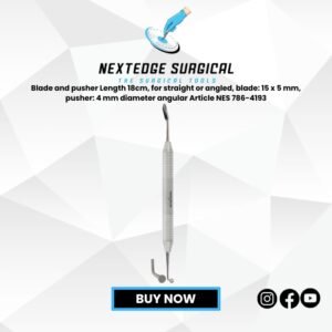 Blade and pusher Length 18cm, for straight or angled, blade: 15 x 5 mm, pusher: 4 mm diameter angular Article NES 786-4193