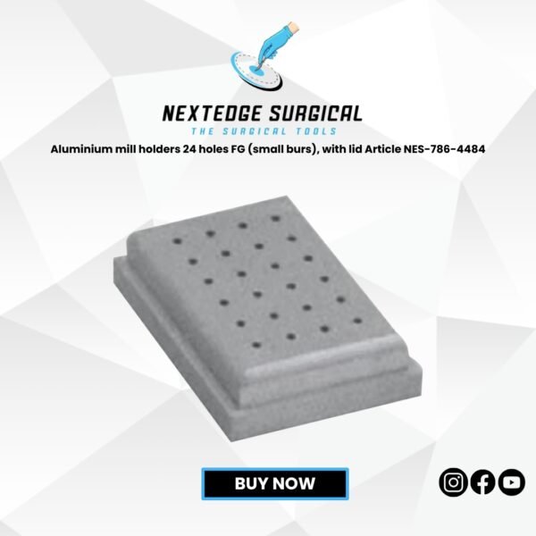 Aluminium mill holders 24 holes FG (small burs), with lid Article NES-786-4484