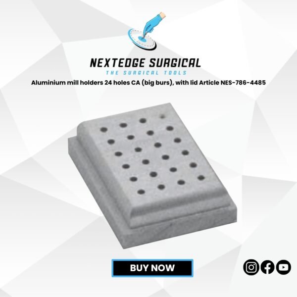 Aluminium mill holders 24 holes CA (big burs), with lid Article NES-786-4485