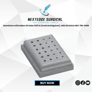 Aluminium mill holders 24 holes FG/CA (small and big burs), with lid Article NES-786-4486