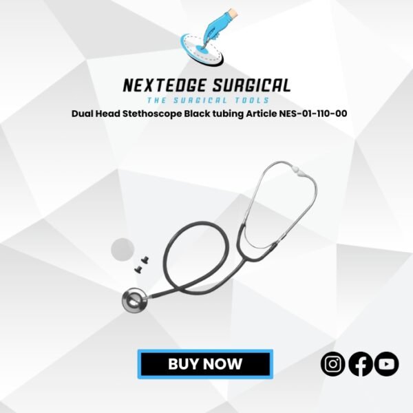Dual Head Stethoscope Black tubing Article NES-01-110-00