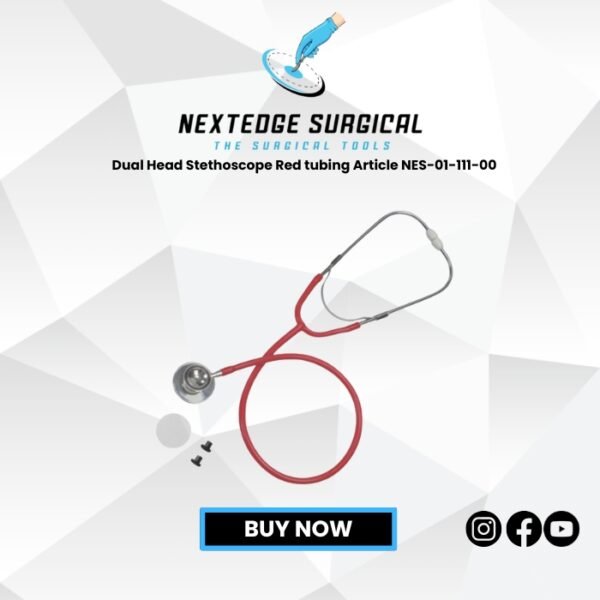 Dual Head Stethoscope Red tubing Article NES-01-111-00