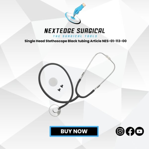 Single Head Stethoscope Black tubing Article NES-01-113-00