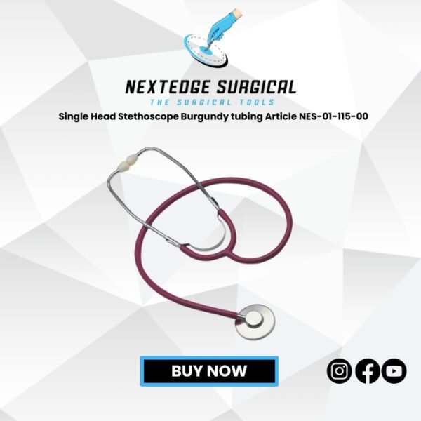 Single Head Stethoscope Burgundy tubing Article NES-01-115-00