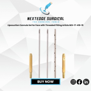 Liposuction Cannula Set for Face with Threaded Fitting Article NES-17-418-15