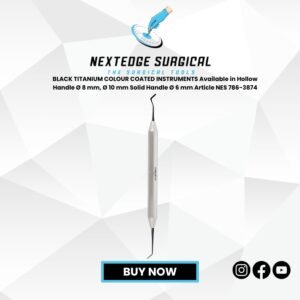 BLACK TITANIUM COLOUR COATED INSTRUMENTS Available in Hollow Handle Ø 8 mm, Ø 10 mm Solid Handle Ø 6 mm Article NES 786-3874