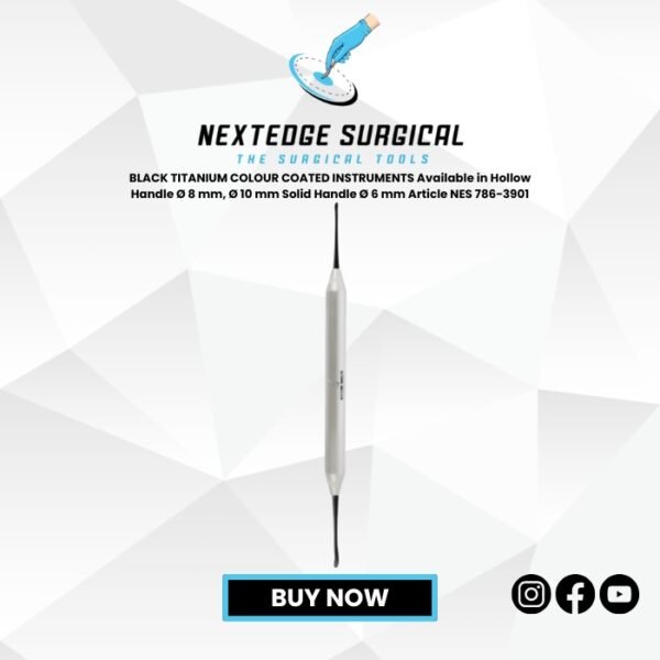 BLACK TITANIUM COLOUR COATED INSTRUMENTS Available in Hollow Handle Ø 8 mm, Ø 10 mm Solid Handle Ø 6 mm Article NES 786-3901