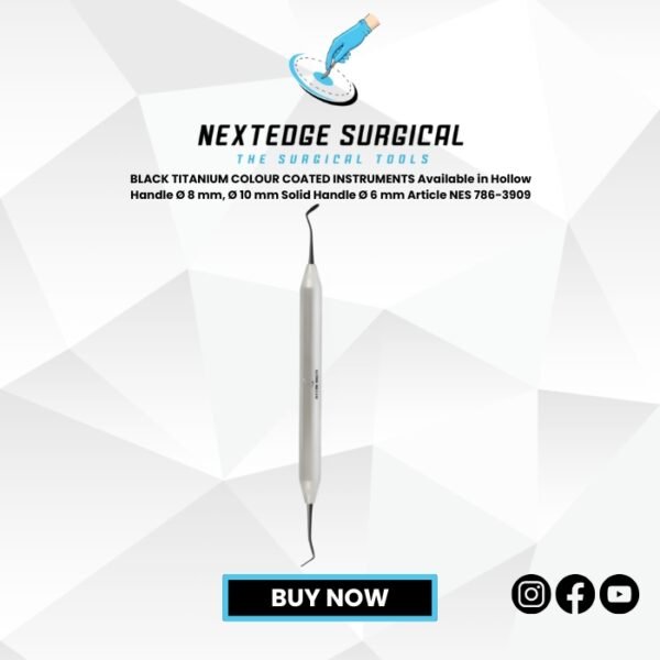 BLACK TITANIUM COLOUR COATED INSTRUMENTS Available in Hollow Handle Ø 8 mm, Ø 10 mm Solid Handle Ø 6 mm Article NES 786-3909