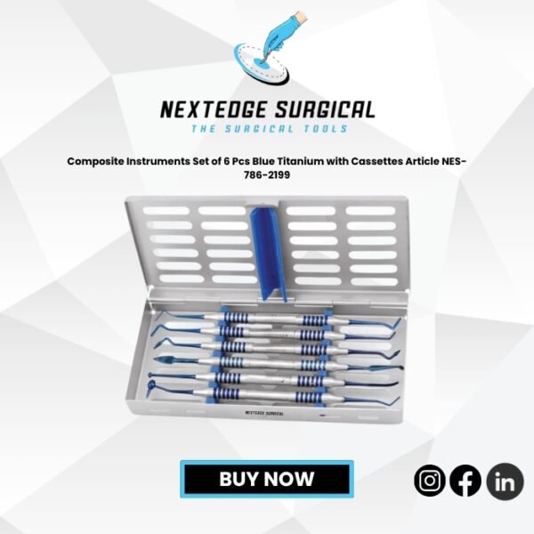Composite Instruments Set of 6 Pcs Blue Titanium with Cassettes Article NES-786-2199