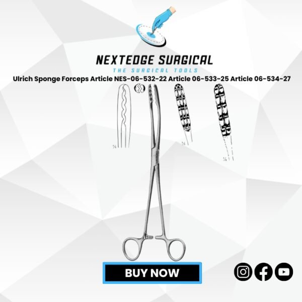Ulrich Sponge Forceps Article NES-06-532-22 Article 06-533-25 Article 06-534-27
