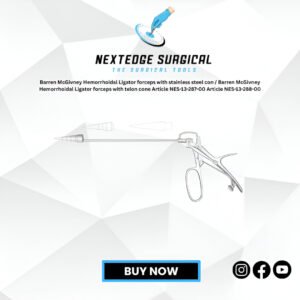 Barren McGivney Hemorrhoidal Ligator forceps with stainless steel con / Barren McGivney Hemorrhoidal Ligator forceps with telon cone Article NES-13-287-00 Article NES-13-288-00