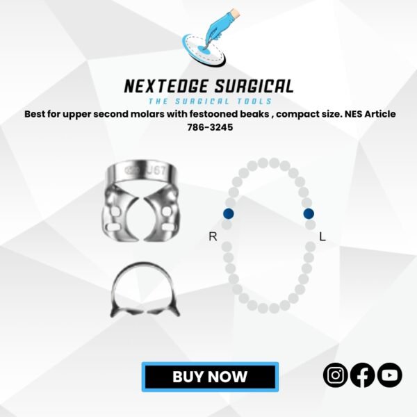 Best for upper second molars with festooned beaks , compact size. NES Article 786-3245