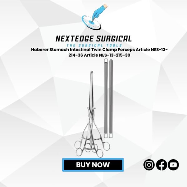 Haberer Stomach Intestinal Twin Clamp Forceps Article NES-13-214-36 Article NES-13-215-30