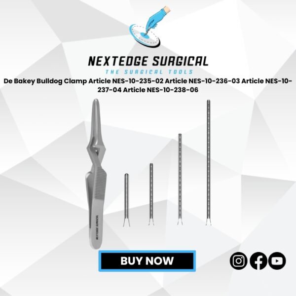 De Bakey Bulldog Clamp Article NES-10-235-02 Article NES-10-236-03 Article NES-10-237-04 Article NES-10-238-06