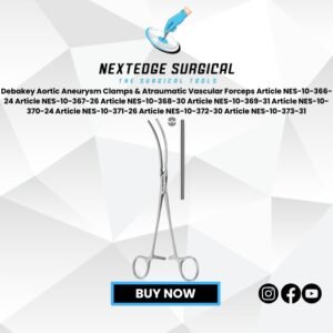 Debakey Aortic Aneurysm Clamps & Atraumatic Vascular Forceps Article NES-10-366-24 Article NES-10-367-26 Article NES-10-368-30 Article NES-10-369-31 Article NES-10-370-24 Article NES-10-371-26 Article NES-10-372-30 Article NES-10-373-31