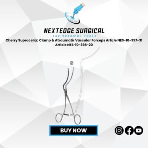 Cherry Supraceliac Clamp & Atraumatic Vascular Forceps Article NES-10-397-31 Article NES-10-398-20