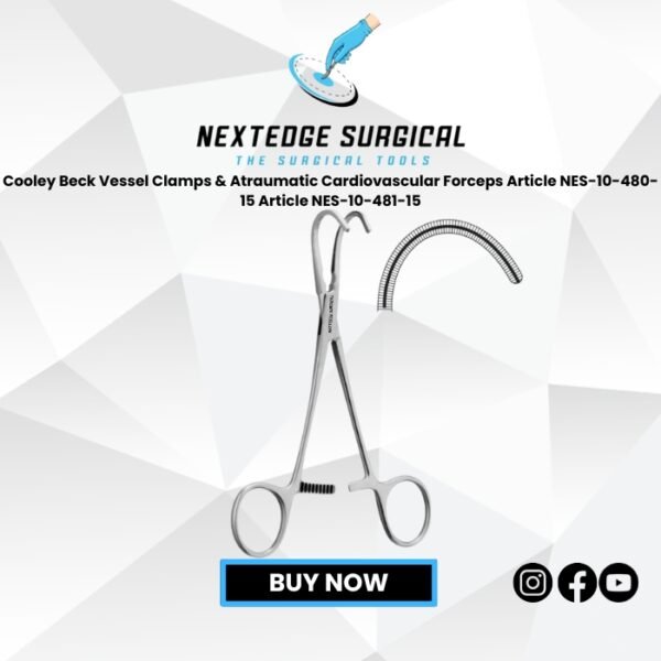 Cooley Beck Vessel Clamps & Atraumatic Cardiovascular Forceps Article NES-10-480-15 Article NES-10-481-15