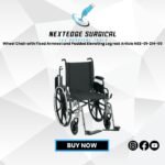 Wheel Chair with Fixed Armrest and Padded Elevating Leg rest Article NES-01-214-00
