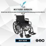 Wheel Chair with Removable Armrest and Padded Elevating Leg rest Article NES-01-215-00