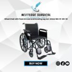 Wheel Chair with Fixed Armrest and Elevating Leg rest  Article NES-01-216-00