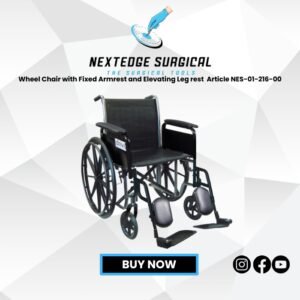 Wheel Chair with Fixed Armrest and Elevating Leg rest  Article NES-01-216-00