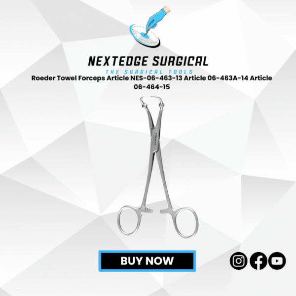 Roeder Towel Forceps Article NES-06-463-13 Article 06-463A-14 Article 06-464-15