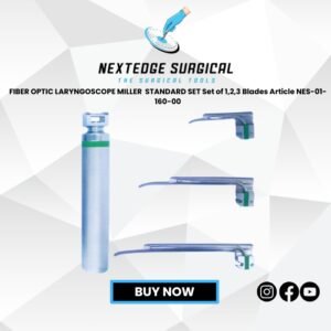 FIBER OPTIC LARYNGOSCOPE MILLER STANDARD SET Set of 1,2,3 Blades Article NES-01-160-00