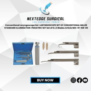 Conventional Laryngoscope Set  LARYNGOSCOPE SET OF CONVENTIONAL MILLER STANDARD ILLUMINATION  PEDIATRIC SET Set of 0,1,2 Blades Article NES-01-168-00