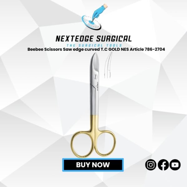 Beebee Scissors Saw edge curved T.C GOLD NES Article 786-2704