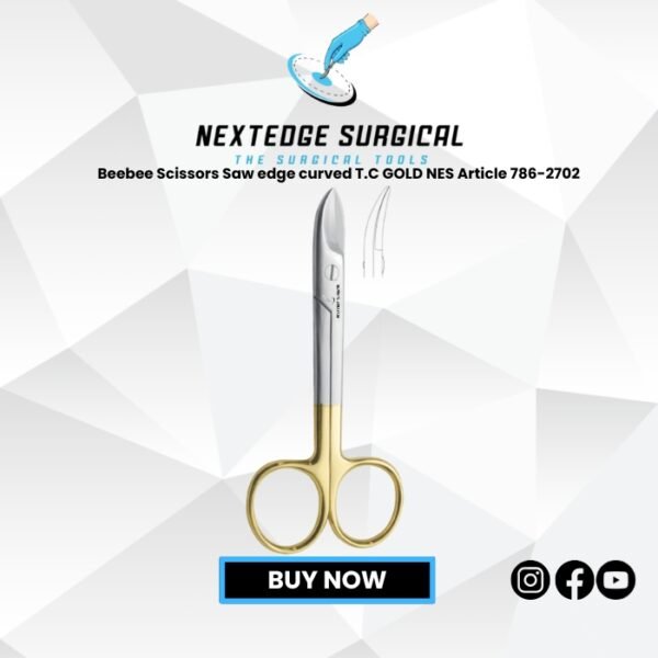 Beebee Scissors Saw edge curved T.C GOLD NES Article 786-2702