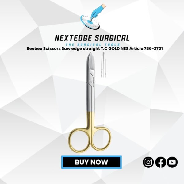 Beebee Scissors Saw edge straight T.C GOLD NES Article 786-2701