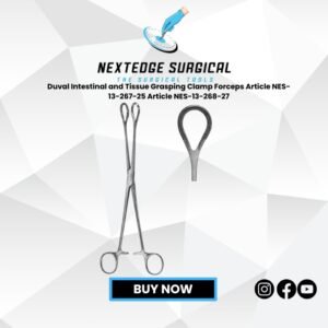 Duval Intestinal and Tissue Grasping Clamp Forceps Article NES-13-267-25 Article NES-13-268-27