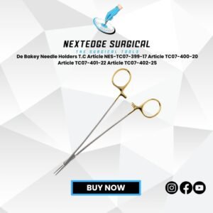 De Bakey Needle Holders T.C Article NES-TC07-399-17 Article TC07-400-20 Article TC07-401-22 Article TC07-402-25