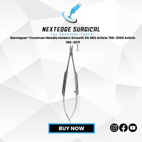 Barraquer-Troutman Needle Holders Smooth Str NES Article 786-3069 Article 786-3071