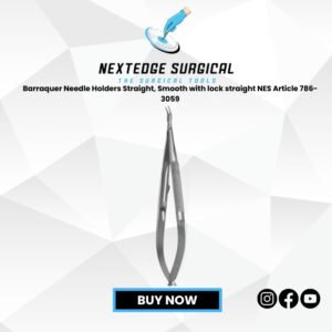 Barraquer Needle Holders Straight, Smooth with lock straight NES Article 786-3059