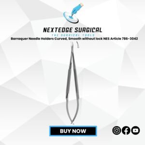 Barraquer Needle Holders Curved, Smooth without lock NES Article 786-3042