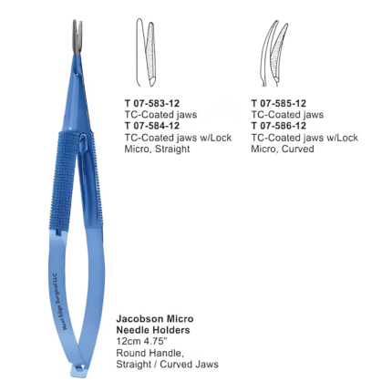 Jacobson Micro Needle Holders – Surgical Titanium Needle Holder – T 07-583-12