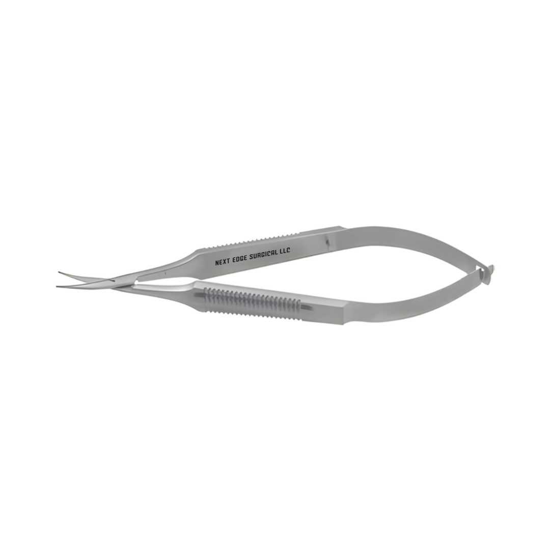 D-13-3301 Westcott Conjunctival Scissors Wide Serrated Handle Left Curved Blunt Blades 5 1/2" - Image 1